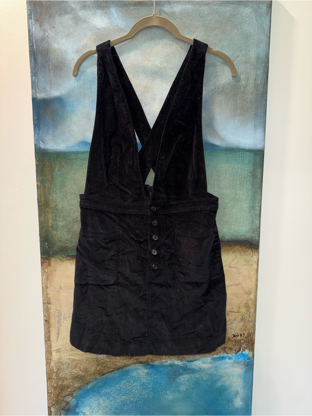 Free People Black Cross-Back Mini Dress